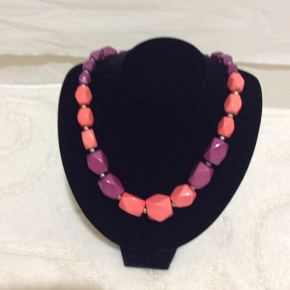 Melon & Orchid Geometric Necklace
